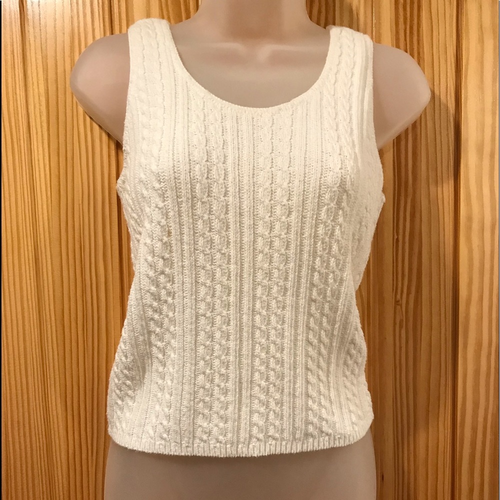 💥Sarah Edwards White Cotton Tank Perfect Cond.